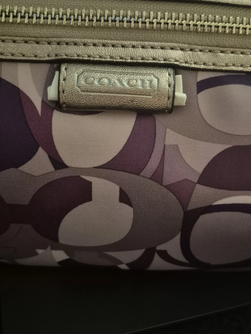 Coach Purple/lilac Signature C Pattern Shoulder Bag with Metallic Trim
